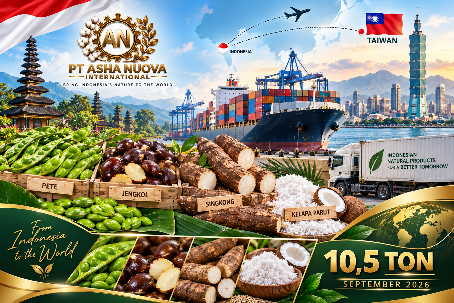 PT Asha Nuova International Siapkan Ekspor 10,5 Ton Produk Pertanian Indonesia ke Taiwan